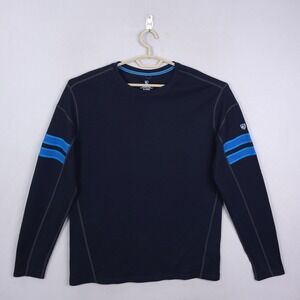 Kuhl Long Sleeve Shirt Mens XL Blue Merino Wool Blend Performance Pullover